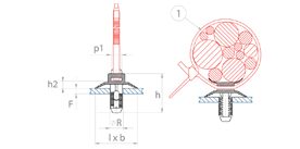 schéma Adaptateur à pressionner dans un trou pour lanière Raymond