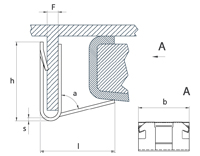 U-shaped panel edge clip, simple tab claw