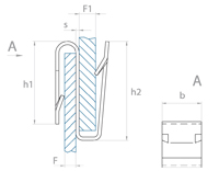 Panel edge clip, double S-hook shape