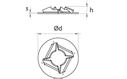 schéma Arrêts d’axe A Raymond / Rondelles à pousser sur goujons filetés