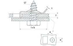 schéma Ecrous bords de tôles A Raymond pour vis à tôles