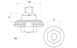 schéma Ecrous A Raymond pour goujons filetés