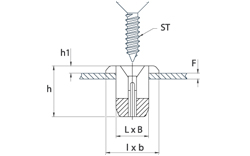 schéma Ecrou plastique pour trou carré A Raymond