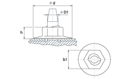 schéma Ecrous A Raymond pour tiges lisses