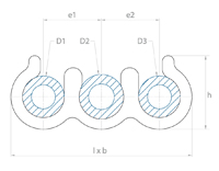 schéma support triple tubes Raymond