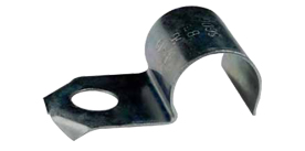 photo Support tube métal Forme P à riveter ou à visser