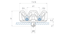 schéma Support tube à pressionner dans un trou multiple Raymond