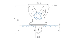 Diagram of a riveting tube support in a simple hole, Raymond