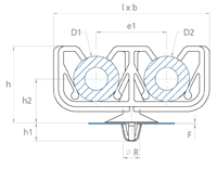 schéma support tube à clipper dans un trou double Raymond