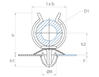 schéma supports tubes à clipper dans un trou simple Raymond