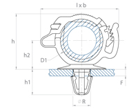 schéma Support tube diamètres variables